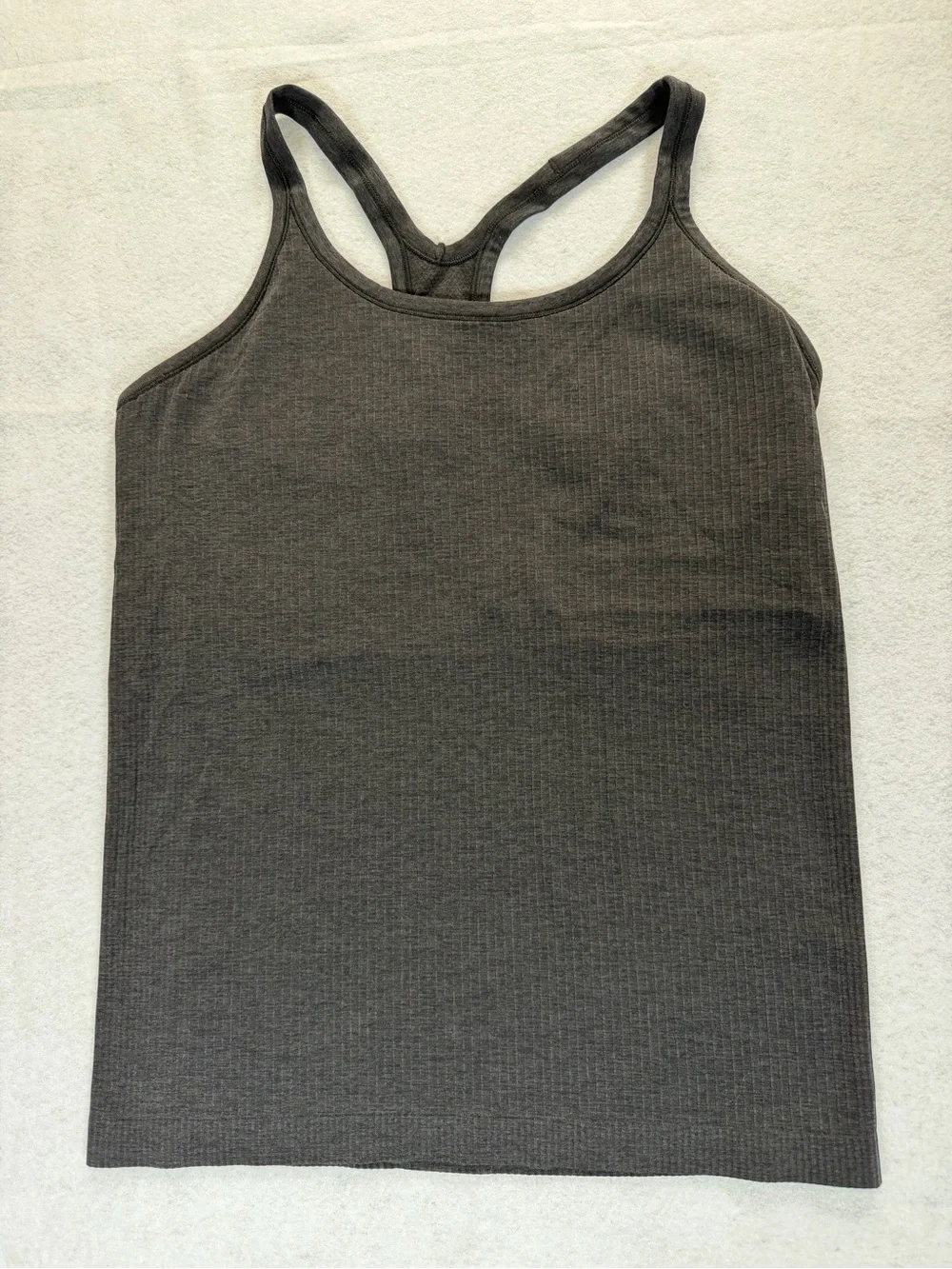 Lululemon Ebb to Street Racerback Tank Heathered Black / Graphite Size 12